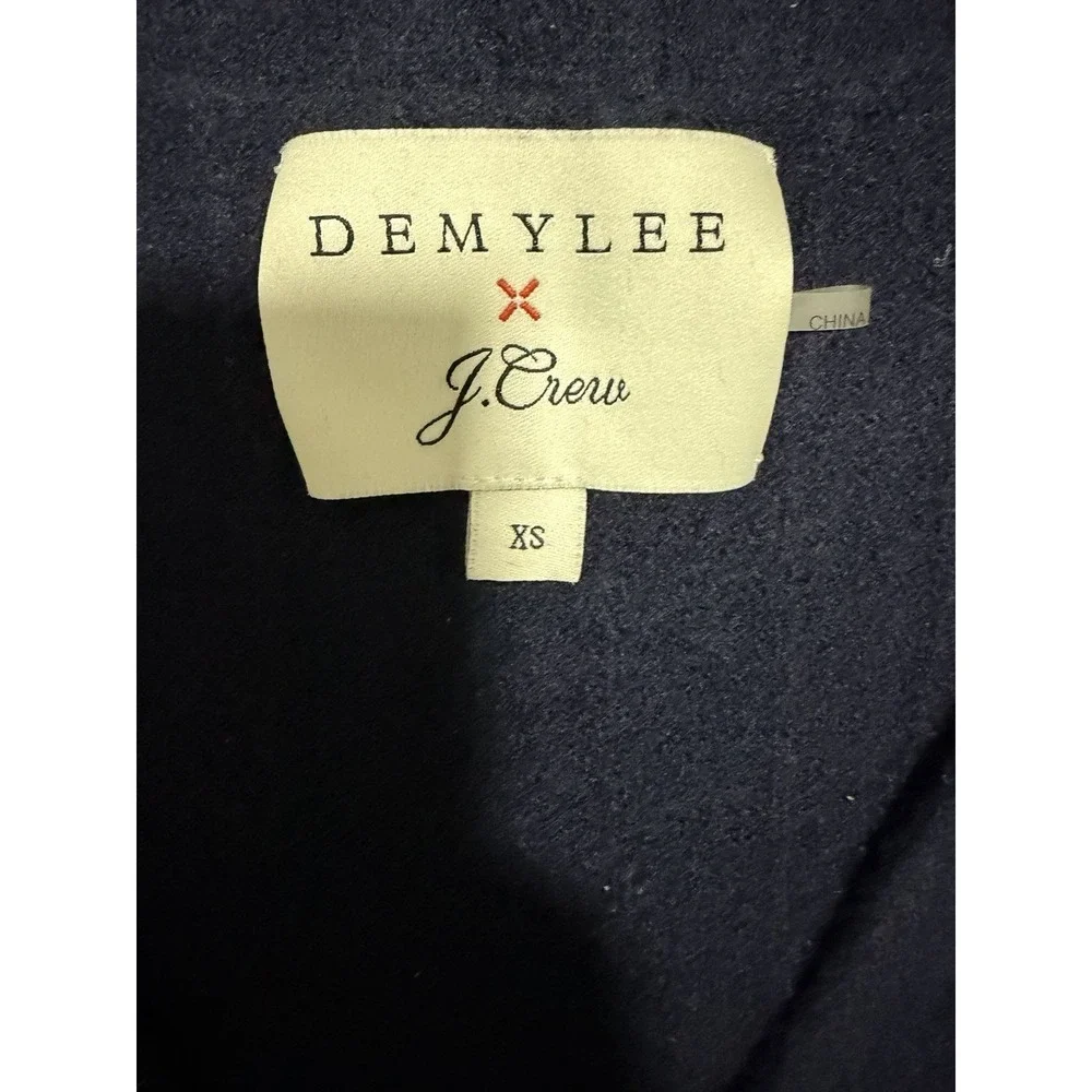 J. Crew x Demylee‎ Ribbed Merino Wool Dress Navy Blue Women's Size XS